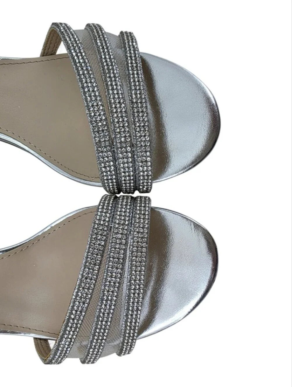 Nina Metallic Silver Dream Block Heels Women's Size 8 Homecoming Dance